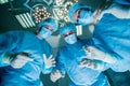 Surgeons standing above of the patient before Royalty Free Stock Photo