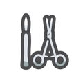 Surgeons Tools scalpel scissors Vector icon Cartoon illustration.