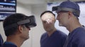 Surgeons Using VR Headsets for Brain Surgery Simulation Royalty Free Stock Photo