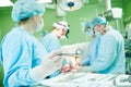 Surgeons at work. female nurse operating in child surgery hospital Royalty Free Stock Photo