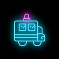 Surgery ambulance icon neon vector Royalty Free Stock Photo