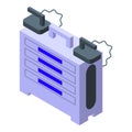 Surgery defibrillator icon isometric vector. Heart aed