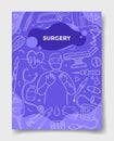 Surgery doctor jobs career with doodle style for template of banners, flyer, books, and magazine cover