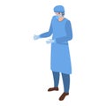 Surgery doctor in uniform icon, isometric style