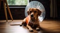 surgery dog cone of shame Royalty Free Stock Photo