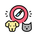 surgery domestic pets color icon vector illustration