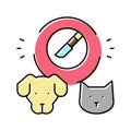 surgery domestic pets color icon vector illustration