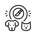 surgery domestic pets line icon vector illustration