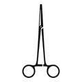 Surgery forceps icon, simple style