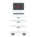 Surgery heart monitor icon, flat style