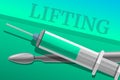 Surgery injection lifting concept banner, cartoon style