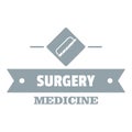 Surgery medicine logo, simple gray style