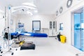 Surgery operating room, details of lamps and table in empty operating room. Healthcare concept Royalty Free Stock Photo