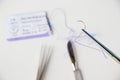 Surgery operation equipment, scalpel, knife, needle and suture. Studio shoot