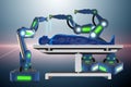 The surgery performed by robotic arm