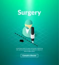 Surgery poster of isometric color design Royalty Free Stock Photo