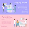 Surgery Room and Patient Care Vector Illustration