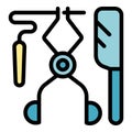 Surgery tools icon vector flat