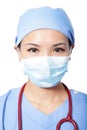 Surgery woman doctor face