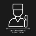 Surgical care pixel perfect white linear icon for dark theme