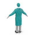 Surgical clothes for man on white. 3D illustration