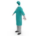 Surgical clothes for man on white. No people. 3D illustration