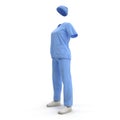 Surgical clothes for woman on white. No people. 3D illustration