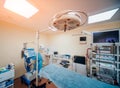 Surgical equipment and medical devices in operating room. Royalty Free Stock Photo
