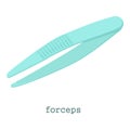 Surgical forceps icon, cartoon style