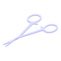 Surgical forceps icon, isometric style