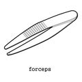 Surgical forceps icon outline