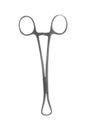 Surgical forceps on white background. Medical instrument