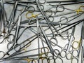Surgical instruments black and white close-up Royalty Free Stock Photo