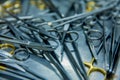 Surgical instruments black and white close-up Royalty Free Stock Photo