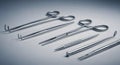 Surgical Instruments on Gray Background Royalty Free Stock Photo