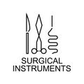 surgical instruments line icon. Element of medicine icon with name for mobile concept and web apps. Thin line surgical instruments Royalty Free Stock Photo