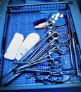 Surgical instruments. Medical concept Royalty Free Stock Photo