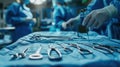 The surgical instruments on table.AI generated image Royalty Free Stock Photo