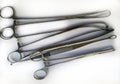 Surgical Instruments used in gynaecology Isolated on the White Background