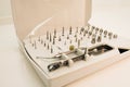 Surgical kit of instruments used in dental implantology. Dentistry. Dental implantation surgical set. Dentist Royalty Free Stock Photo