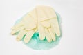 Surgical latex glove and cap medical. Royalty Free Stock Photo