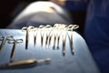 Surgical light in the operating room.Team surgeon at work in operating room. Royalty Free Stock Photo