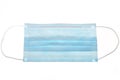 blue color surgical mask on a white background - protection from covid-19, coronavirus, virus, bacteria, dust