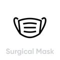 Surgical Mask icon. Editable line vector.