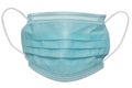 Surgical mask with rubber ear straps. Typical 3-ply surgical mask to cover the mouth and nose. Procedure mask from bacteria.