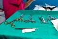 Surgical material veterinary set Royalty Free Stock Photo