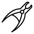 Surgical pliers icon, outline style