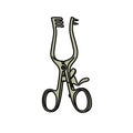 Surgical retractor doodle icon, vector color line illustration