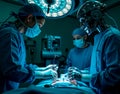 Surgical robot performing a delicate operation. A precise robotic arm conducts a minimally invasive surgery under controlled