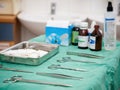 Surgical room during the operation Royalty Free Stock Photo